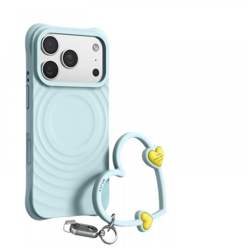 Liquid Silicone Magnetic Phone Case With Short Strap IPhone 17 Pro Max 16 15 Series Soft TPU Shockproof Cover