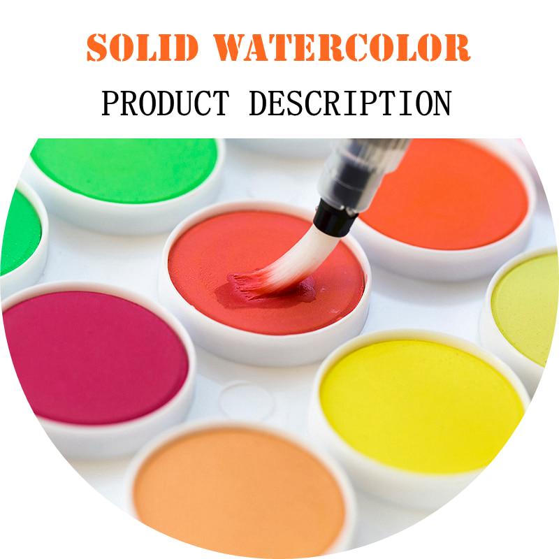 12/16/18/28/36 Colors Portable Solid Watercolor Paint Set Water Color Brush Pen for Child Painting Art Supplies