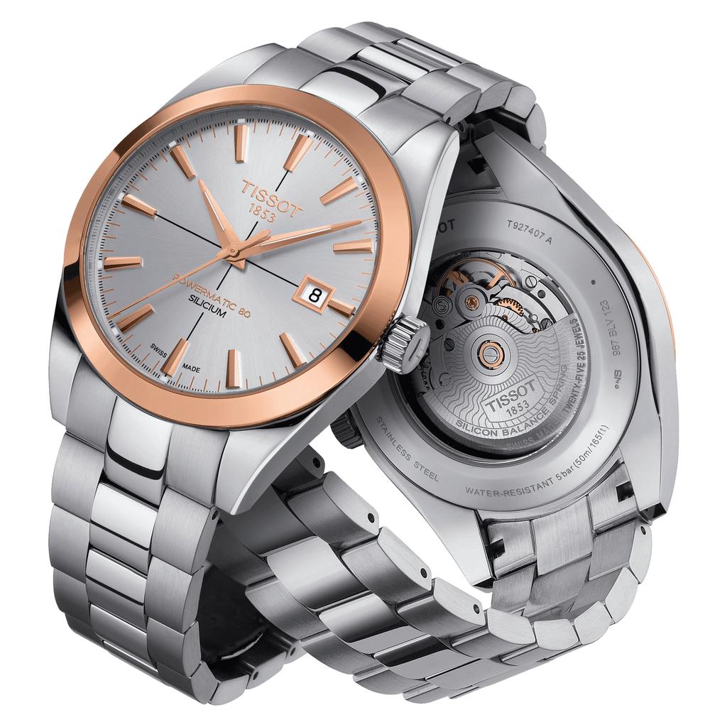 Tissot Мужские модные часы из нержавеющей стали с серебристым циферблатом T927.407.41.031.00