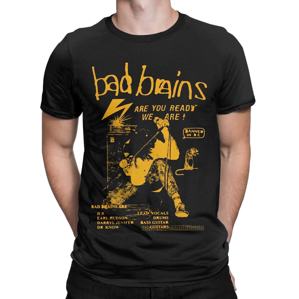 Bad Brains Punk k Funny 100% Cotton T-Shirt Bad Brains Tees Tops For Men