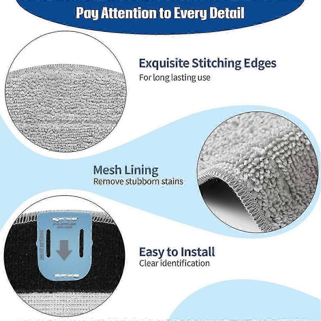 Replacement Mop Pads for Combo I5/I5+/J5/J5+,6 Microfiber Mopping Pads+6 Wicks, Washable and Reusab