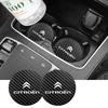 AGN4   2Pcs Car Emblem Cup Trough Mat Carbon Fiber Leather Cup Pad For Citroen C3 C5 AIRCROSS C5X C4 Cactus PICASSO e-C3 C1 C-Crosser