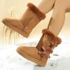 Fashion Winter Mid-calf Boots Thick Plush Thick Sole Non-slip Fashion Solid Color Button 2025 Women Boots Classic Retro Brown Long Boots