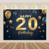 Черно-золотые шары 20 лет Фон Декорации для вечеринки в честь 20-летия Взрослые Блестящий фон Фотоаксессуары