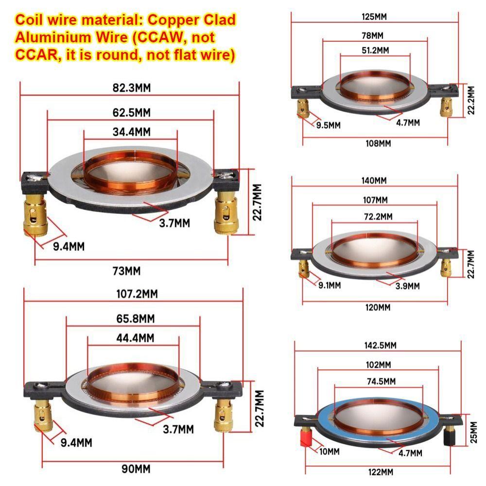 Новый 1 шт. Титановая пленка Твитер Звуковая катушка Мембрана Медная проволока DIY Детали Высокочастотный динамик Аксессуары для ремонта