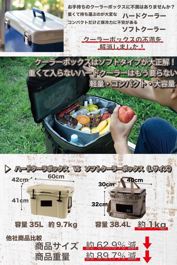 ChillCamping Cooler Box Мягкая изоляционная сумка-холодильник Сумка-холодильник для кемпинга на открытом воздухе L (Размер хаки)
