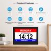 7 Inch Memory Loss Alzheimer Large Display Digital Calendar Clock Dementia Day Alarm Clock  ( WIFI or Withth WIFI Optional )