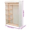 Wardrobe with Fabric and Pine Wood 110 x 40 x 170 cm