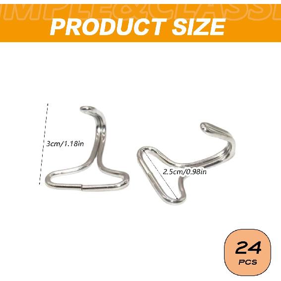 QUUPY 24Pcs Silver Car Seat Cover Hooks Metal Locking Clips Seat Mat Pad Fixing Hanger Hook Car Acces
