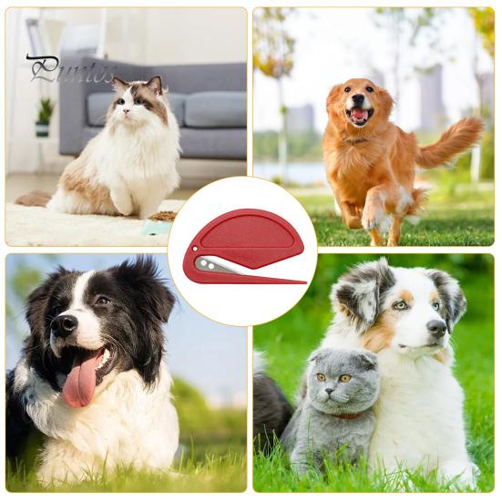 5 Pcs Knotting Comb Pet Grooming Brush for Dog Cats Multifunctional Shedding Tool for Removing Tangled Hair Hidden Blade Safe Design Detangling Comb