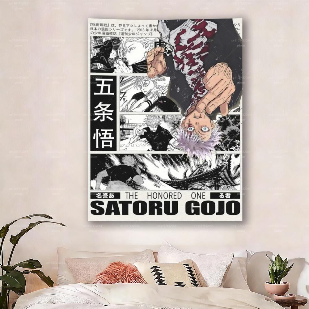 Гобелен на стену Jujutsu Kaisen Сатору Годжо Аниме Манга Арт Настенное панно для спальни общежития гостиной Декор для фанатов