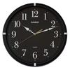 Wall Continuous Second Clock, Black, 33.1cm Diameter, Analog, Hand, IQ-88-1JF