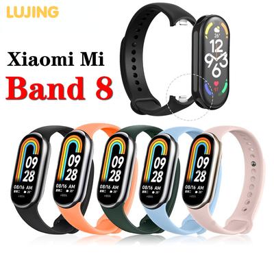 Ремешок LUJING для Xiaomi Mi Band 8, силиконовый спортивный ремешок, раздвижной демонтажный браслет для Mi Band 8, NFC браслет, аксессуары для умных часов