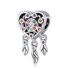 S925 Silver Handmade DIY Dreamcatcher Pendant Love Bee Charm Jewelry Accessories