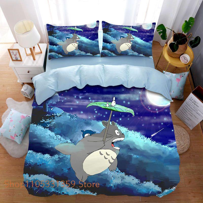 3D Exquisite Duvet Cover My Neighbor T-Totoros Cartoon Print Bedding Set Comforter Bed Youth Home Decor Kids Boys Girls Gift