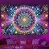 Психоделический мандала неоновый гобелен фон, УФ гобелен, 2D печать высокой четкости, декор для фона для спальни, дома, вечеринки