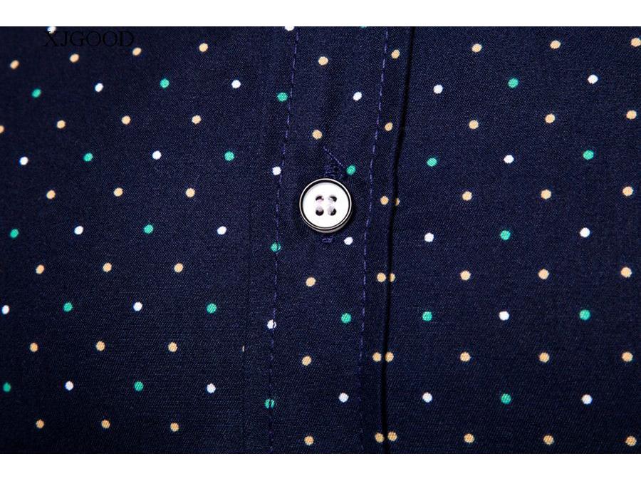 Мужская рубашка с коротким рукавом в британский горошек