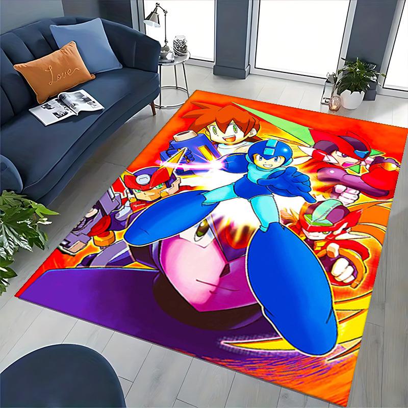 1 шт. Коврик для офисного кресла с дизайном из аниме и мультфильма Mega Man, нескользящий ковер для домашнего декора, гостиной, спальни, игровой комнаты - Идеальный подарок для фанатов.Y059
