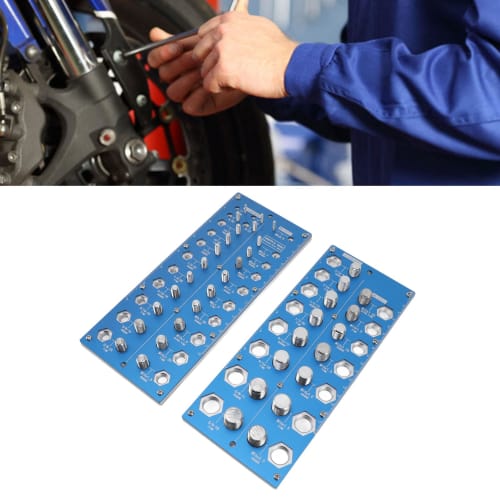 Nut and Bolt Thread Checker, 38-Hole Blue Imperial Metric Aluminum Thread Identification Gauge, High-Precision Nut and Bolt Thread Checker for Repair