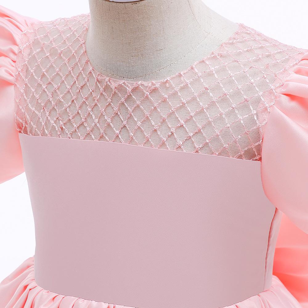 Милое платье-пачка для маленьких девочек, кружевное платье принцессы с цветочной вышивкой для вечеринки в честь 1-го дня рождения, голубая тюлевая одежда для выпускного вечера с бусинами для маленьких девочек