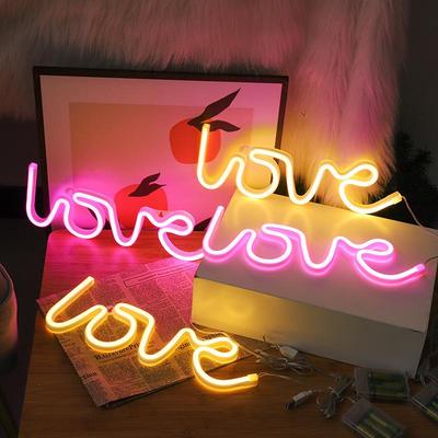 Светодиодная неоновая лента с крестом и надписью LOVE для создания атмосферы Дня святого Валентина и предложений