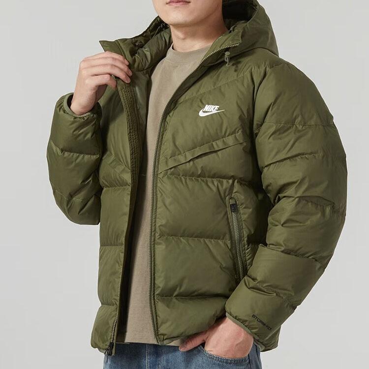 Nike Спортивная куртка-пуховик Therma-FIT Repel с капюшоном, классическая, 'Зеленая', мужская FZ1103-222
