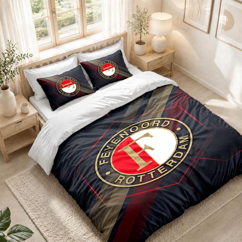 Bedding Set 1 Duvet Cover 2 Pillowcases Feyenoord Print Bedroom Home Decoration