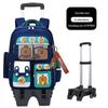 "Large Capacity Trolley Schoolbags for Grade 2, 3, and 6 Students - Card Bara Design To Reduce Carrying Burden"