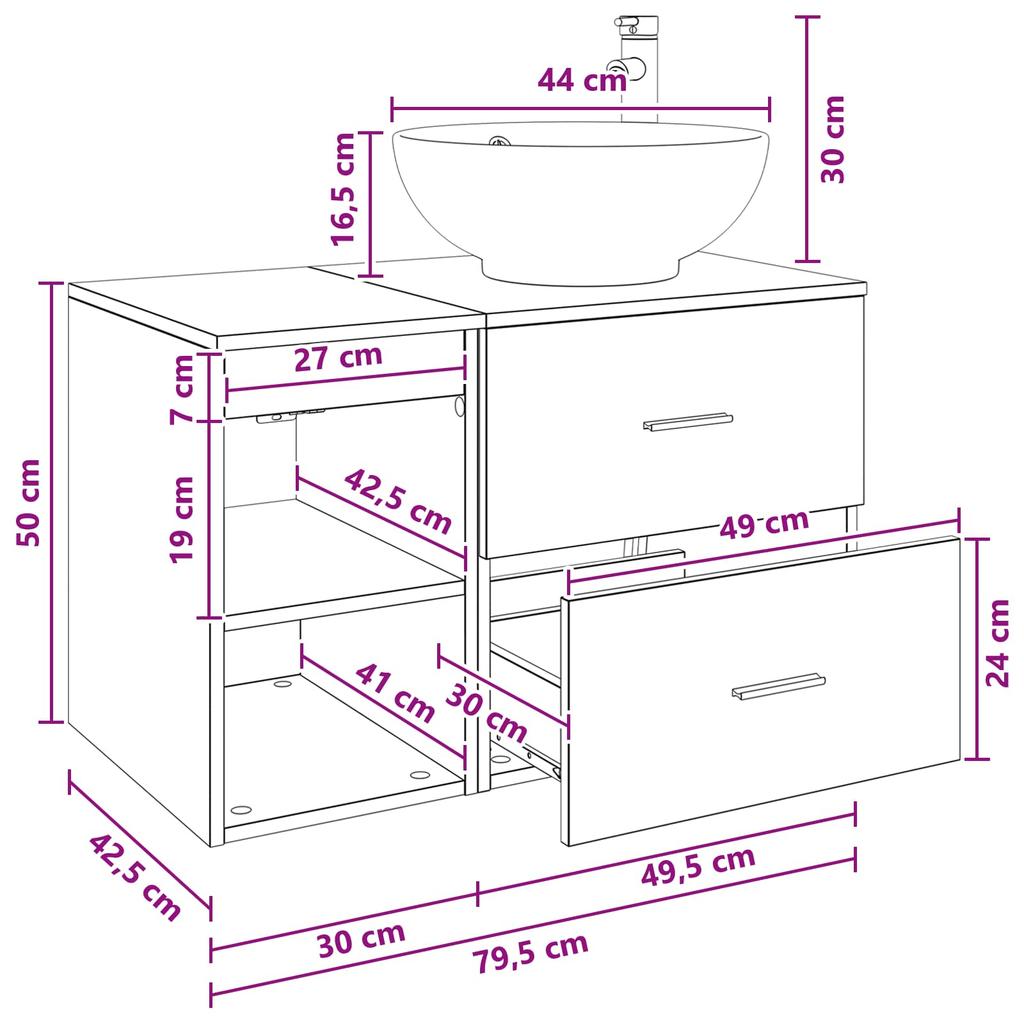 Bathroom Furniture Set 2 pcs Reclaimed Wood Effect Particleboard