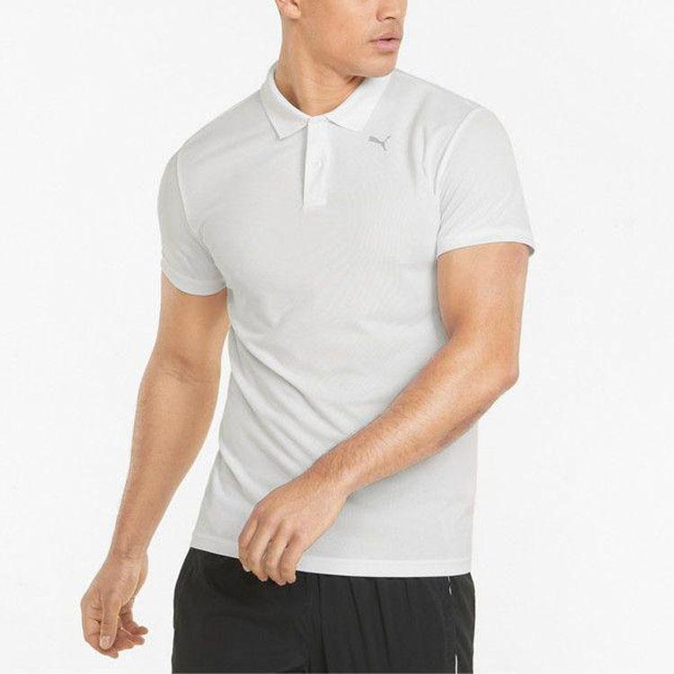 PUMA Polo Shirts Men's White Polo Collar Moderate Straight Fit 521933-02
