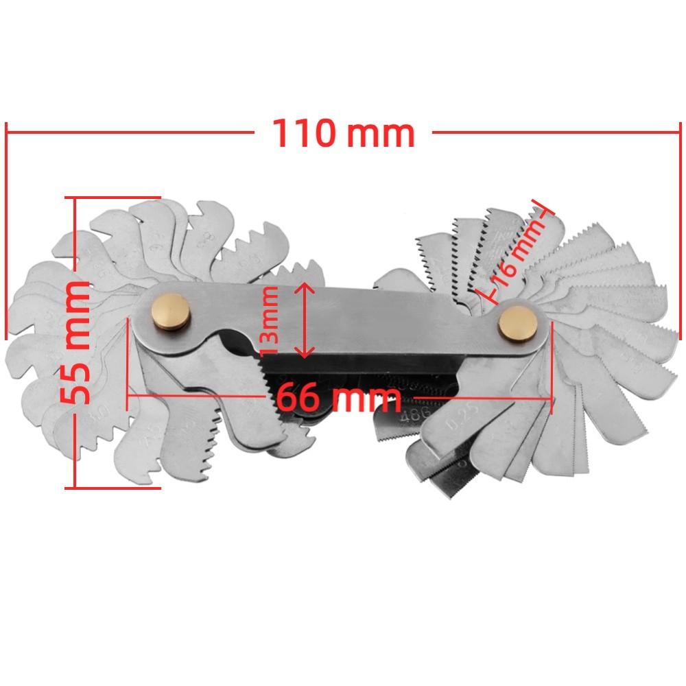 Precision Stainless Steel Thread Pitch Gauge 60 Degree Metric Center Gauge Inch 55 Degree Screw Pitch Gauge Screw Cutting Tools