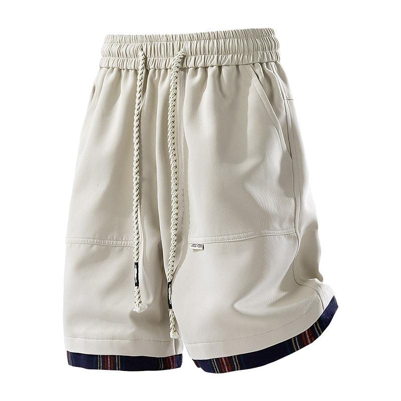 Summer Cool Shorts Men Fashion Casual Shorts Elastic Waist Cargo Short Pants Male Five-point Bottom