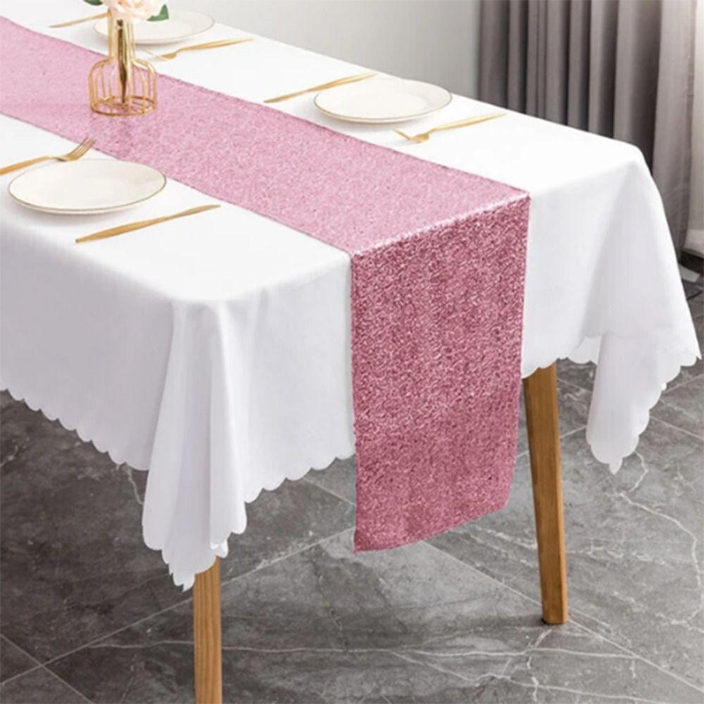 Glitter Tablecloth Long Table Decoration Sparkly Sequin Table Runners Hotel