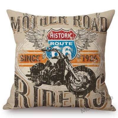 Vintage American Style Muscle Motorcycle Club Art Throw Pillow Case Retro Classic Motorbike Poster Art Linen Cushion Cover Case