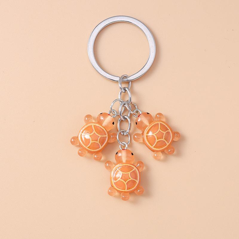 Cute Resin Simulated Tortoise Keychain Cartoon Animal Key Ring Pendant for Women Girl Handbag Decor DIY Kid's Jewelry Gift