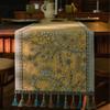 Nordic Long Fringed Table Flag Green Branches Jacquard Tea Flag Tv Cabinet Dining Table Wedding Decoration