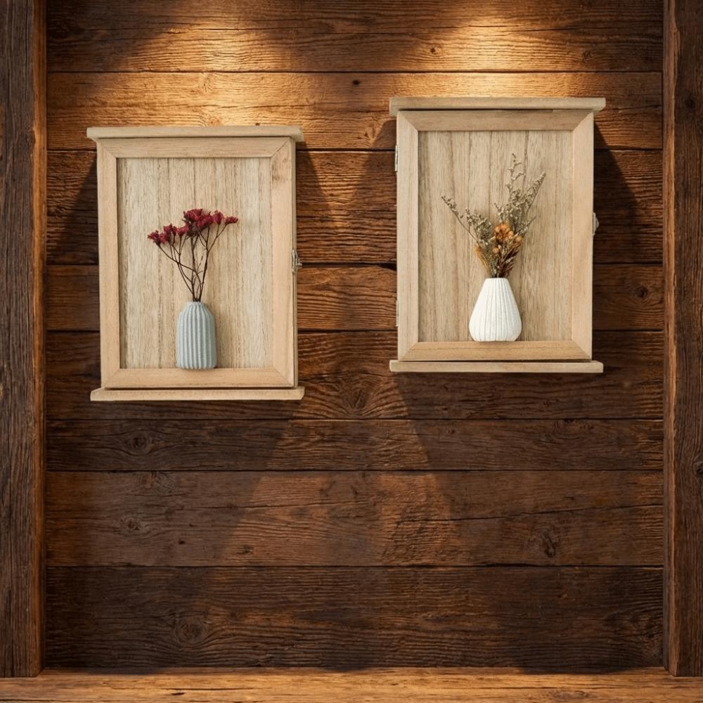 Wooden Cabinet Key Rack Rustic Key Hook Wall Decor Wall-Mounted Key Storage Box  Office