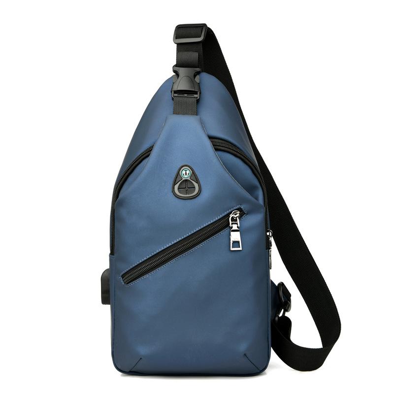 TS JYL laptop bag,Fashion Leather Chest Bag Men USB Charging Crossbody Outdoor Sports Pack