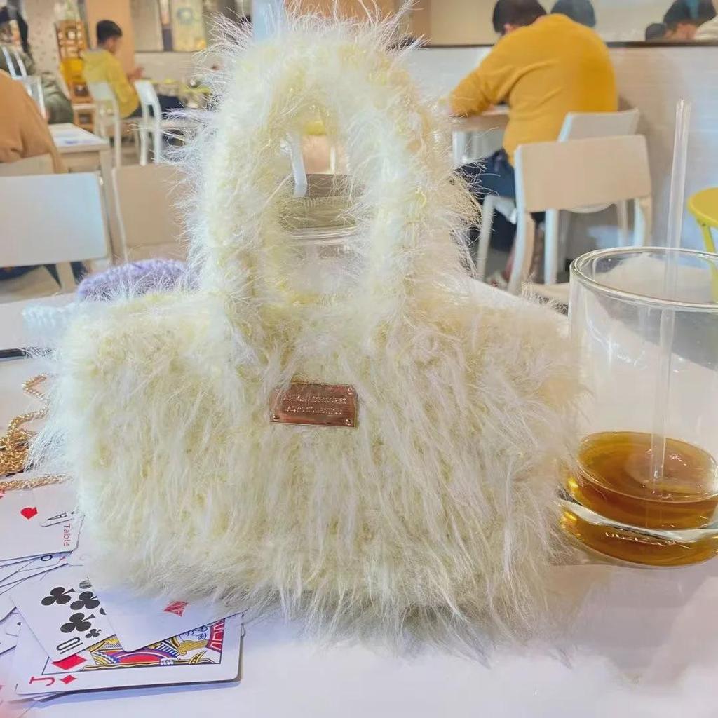 Набор для вязания крючком из смеси норковой шерсти: Материалы для шарфов и сумок