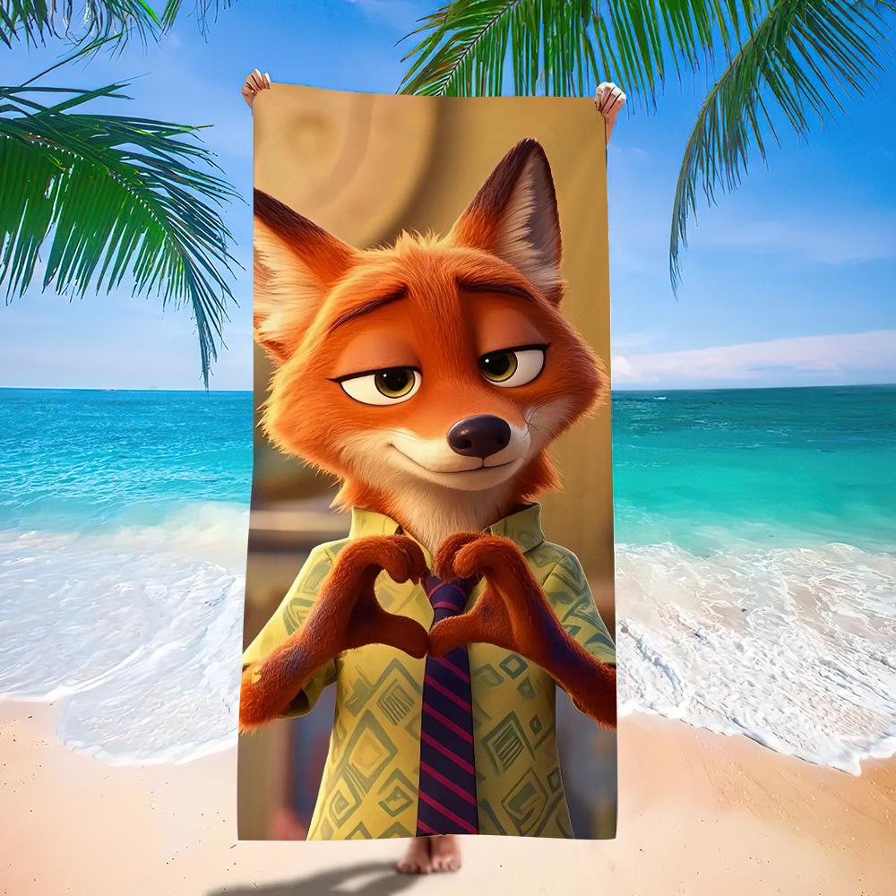 Zootopia Beach Towel Microfiber Bath Towel Kids Cartoon Week Judy Nick Quick Dry Towel
