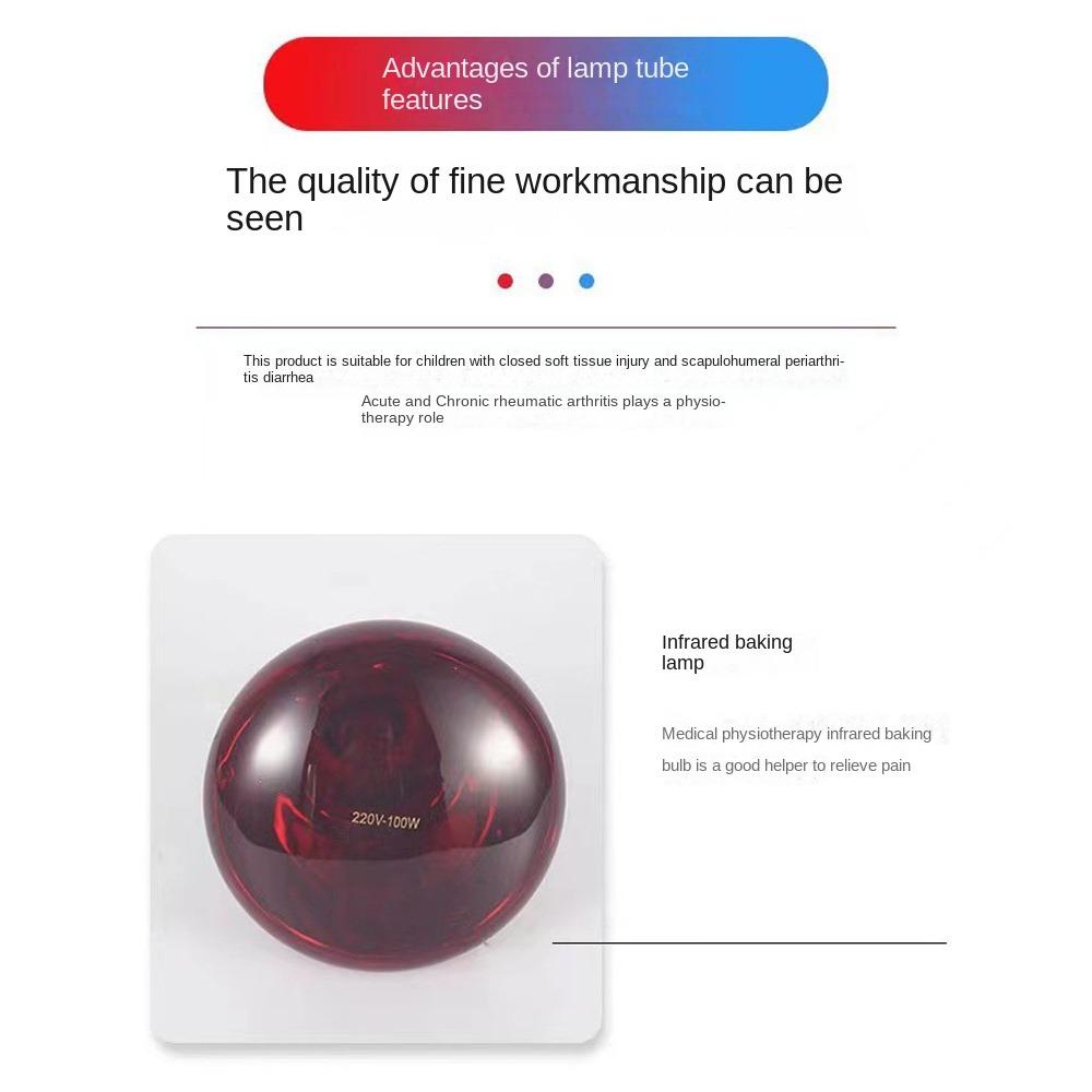 1pc 100W Infrared Heating Therapy Lamp Bulb R95 Infrared Light Bulb Physiotherapy Bulb  Body Care