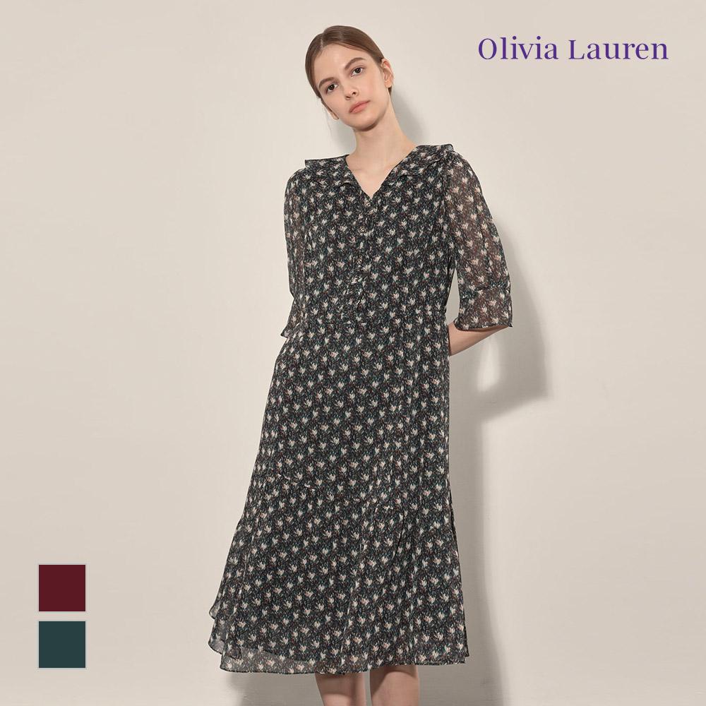 OLIVIALAUREN Платье с принтом и оборками_Voboa4F7211