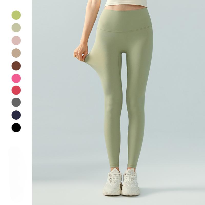 Штаны для йоги женские с высокой талией, цельные штаны для фитнеса без бокового шва, спортивные леггинсы с подъемом бедер