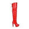 European and American Street Dance Women's Boots Patent Leather Pole Dance Boots Slim Legs Over the Knee Long Boots Sexy Thick Heel Boots Size