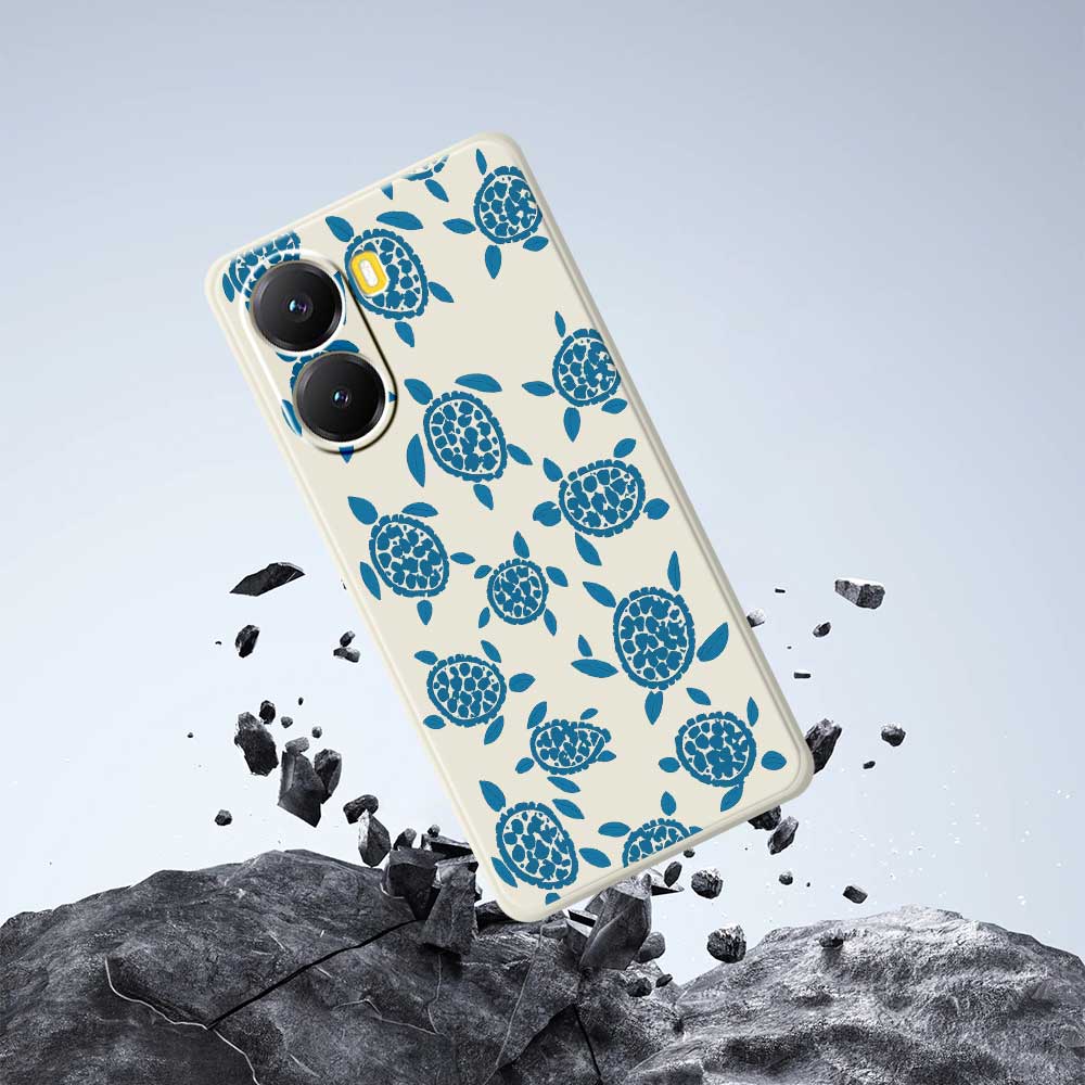 For Xiaomi Redmi Turbo 4 5G/Poco X7 Pro 5G Case Blue Turtle Pattern Printing Straight Edge TPU Phone Back Cover