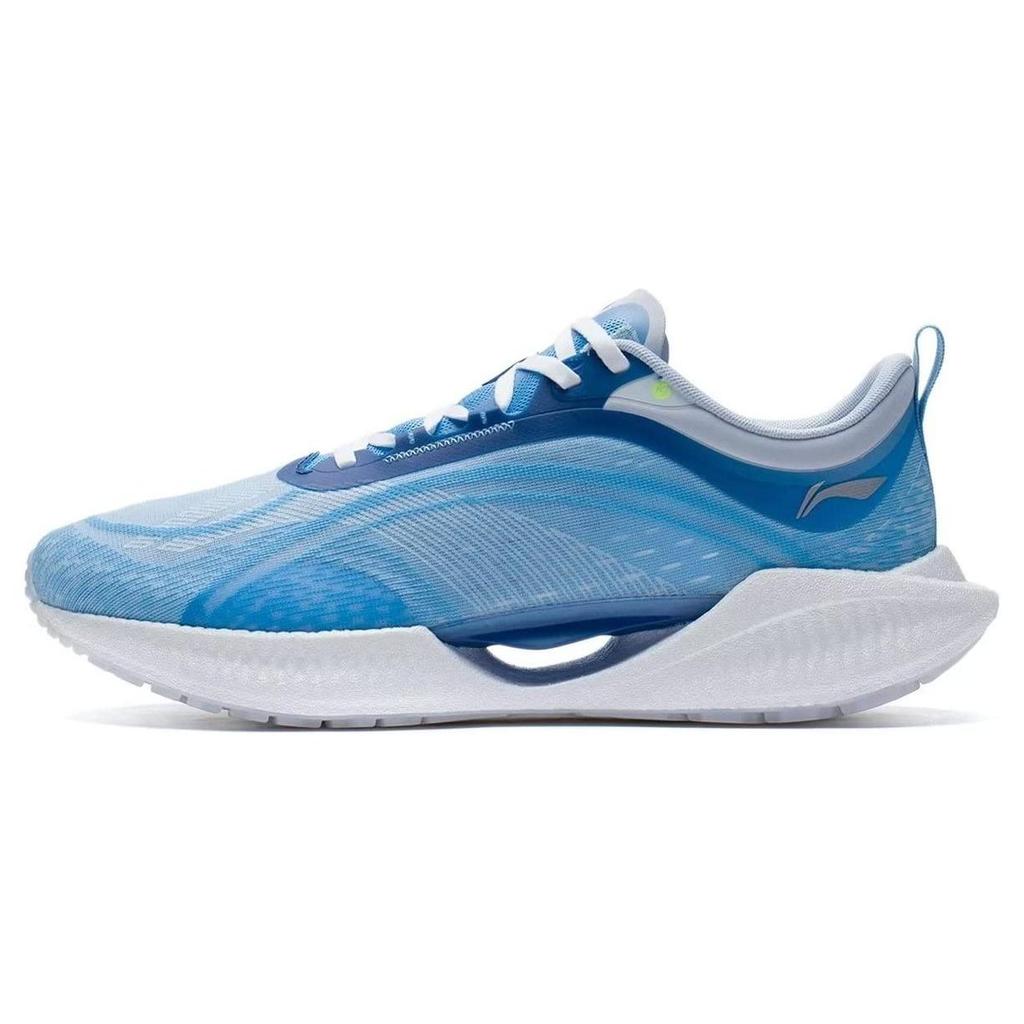 Li Ning Super Light 19 Амортизирующие Скользкие Устойчивые к истиранию Низкие Беговые Кроссовки Мужские Сине-Белые ARBS001-6