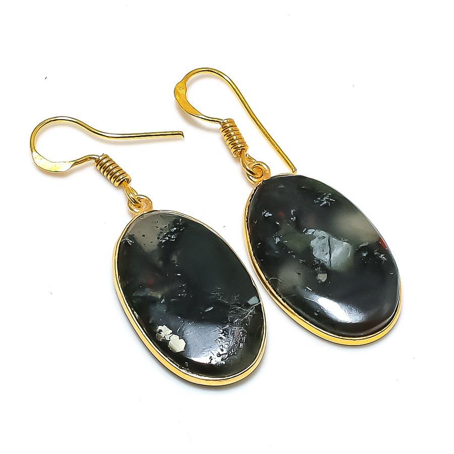Boulder Opal Gemstone 925 Solid Sterling Silver Jewelry Earring 1.58" GK-5677