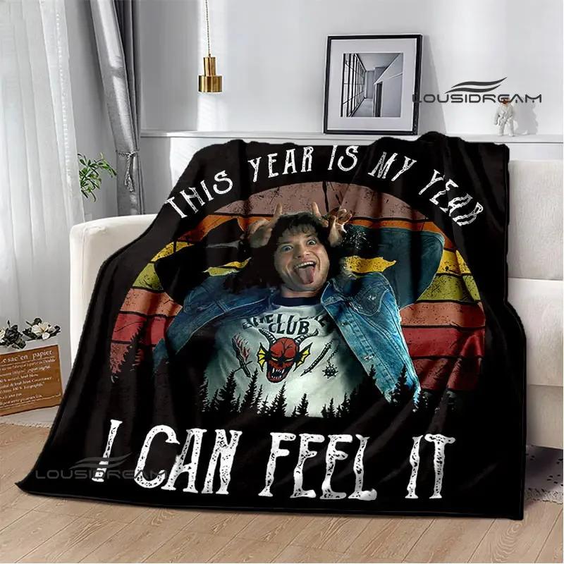 Eddie Munson Printed Flannel Throw Blanket Soft  Cozy for Home Travel Bedding Perfect Birthday Gift