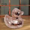 Зеркало Диско Плитка Фигурка Утки Маленькая Утка Статуя Скульптура животного Домашний офис Книжная полка Украшение рабочего стола Орнамент Рождественский подарок