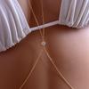 European-American Beach Glam Body Chain with Sparkling Diamond Pendant and Tassel